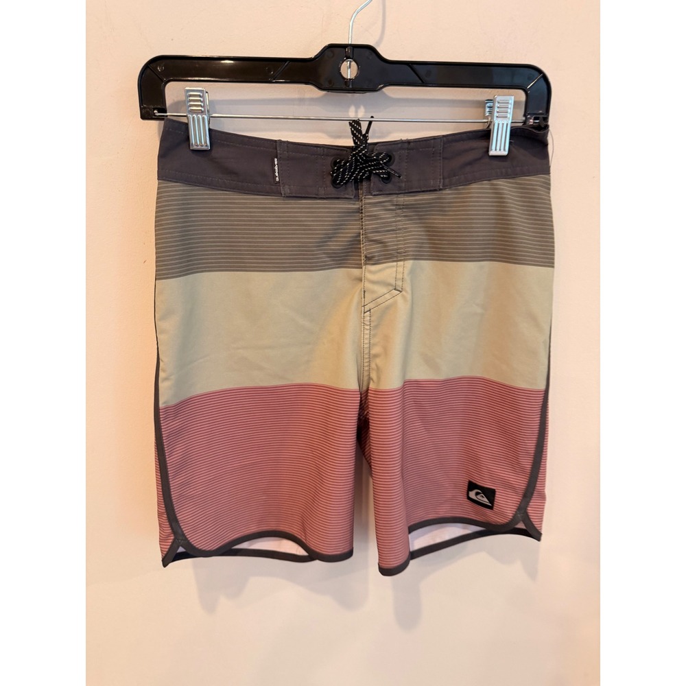 Quiksilver SurfSilk Men Boardshorts Size 26 Multi Color Stripe Swim Trunks